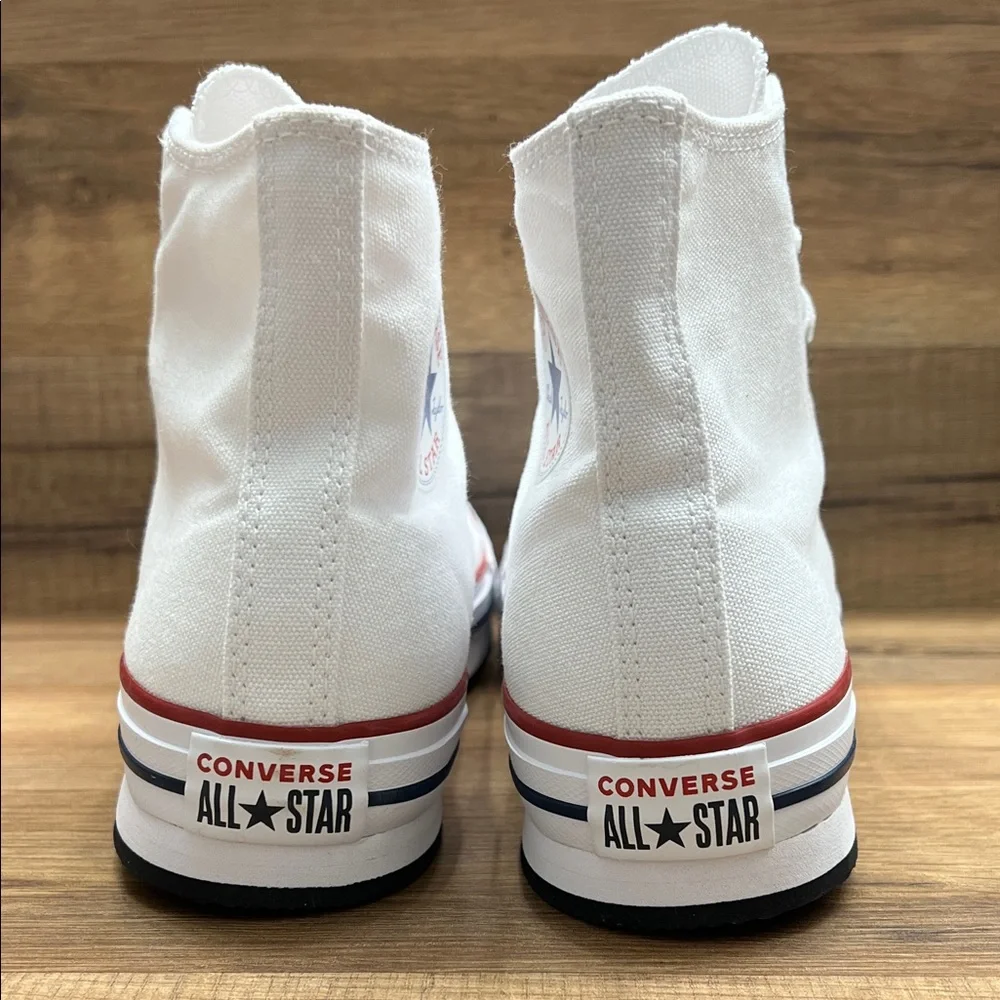 Converse All Star White Canvas High-Tops platform